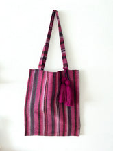 Load image into Gallery viewer, Second-life Tote, Red, Plum, Pink & Black