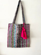 Load image into Gallery viewer, (Second-life Tote, Red, Charcoal, Pink, Plum, Turquoise & Lime