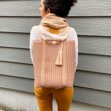 Load image into Gallery viewer, Convertible BackPack, Nude, Leather Straps