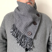 Load image into Gallery viewer, Cowl, Hand-woven, Grey & Charcoal