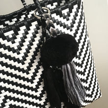 Load image into Gallery viewer, Graphic Market Bag, Black Chevron Weave