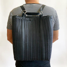 Load image into Gallery viewer, Convertible BackPack, Black, Leather Straps