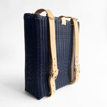 Load image into Gallery viewer, Convertible BackPack, Navy Blue, Leather Straps