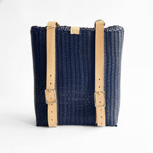 Load image into Gallery viewer, Convertible BackPack, Navy Blue, Leather Straps