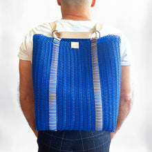 Load image into Gallery viewer, Convertible BackPack, Royal Blue, Leather Straps