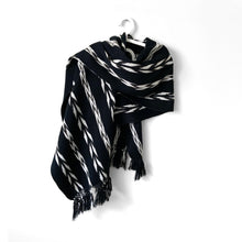 Load image into Gallery viewer, Rebozo Wrap, Quetzaltenango, Black, Grey & White