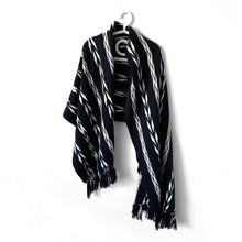 Load image into Gallery viewer, Rebozo Wrap, Quetzaltenango, Black, Grey & White