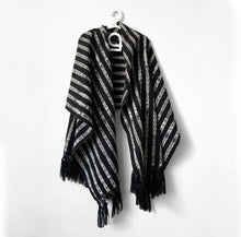 Load image into Gallery viewer, Rebozo Wrap, Totonicapan, Black, Grey & White