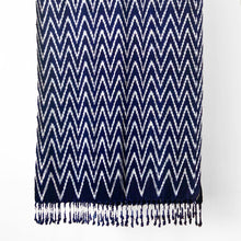 Load image into Gallery viewer, Jaspé Shawl, Chevron, Indigo
