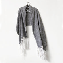 Load image into Gallery viewer, Geometric Shawl, Black & White