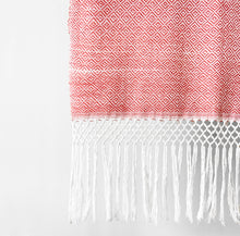 Load image into Gallery viewer, Geometric Shawl, Peach & White