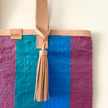 Load image into Gallery viewer, Essential Tote, Teal, Aqua & Purple, Natural