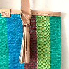 Load image into Gallery viewer, Essential Tote, Grean, Blue & Teal, Natural