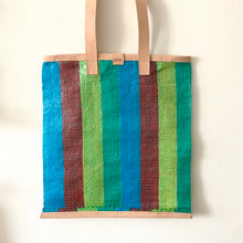 Load image into Gallery viewer, Essential Tote, Grean, Blue & Teal, Natural