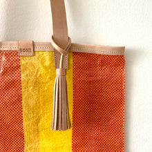 Load image into Gallery viewer, Essential Tote, Orange, Yellow & Aqua, Natural