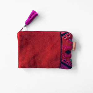 Second-life Pouch Chajul, Small, Orange/Pink