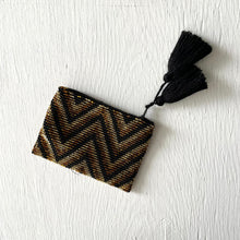 Load image into Gallery viewer, Beaded Change Purse, Chevron, Gold/Bronze/Black