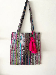 (Second-life Tote, Red, Charcoal, Pink, Plum, Turquoise & Lime