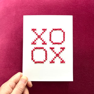 Embroidered Greeting Card, XOXO