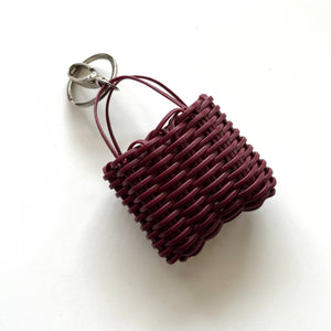 Micro Market Bag, Earbud Case, Merlot