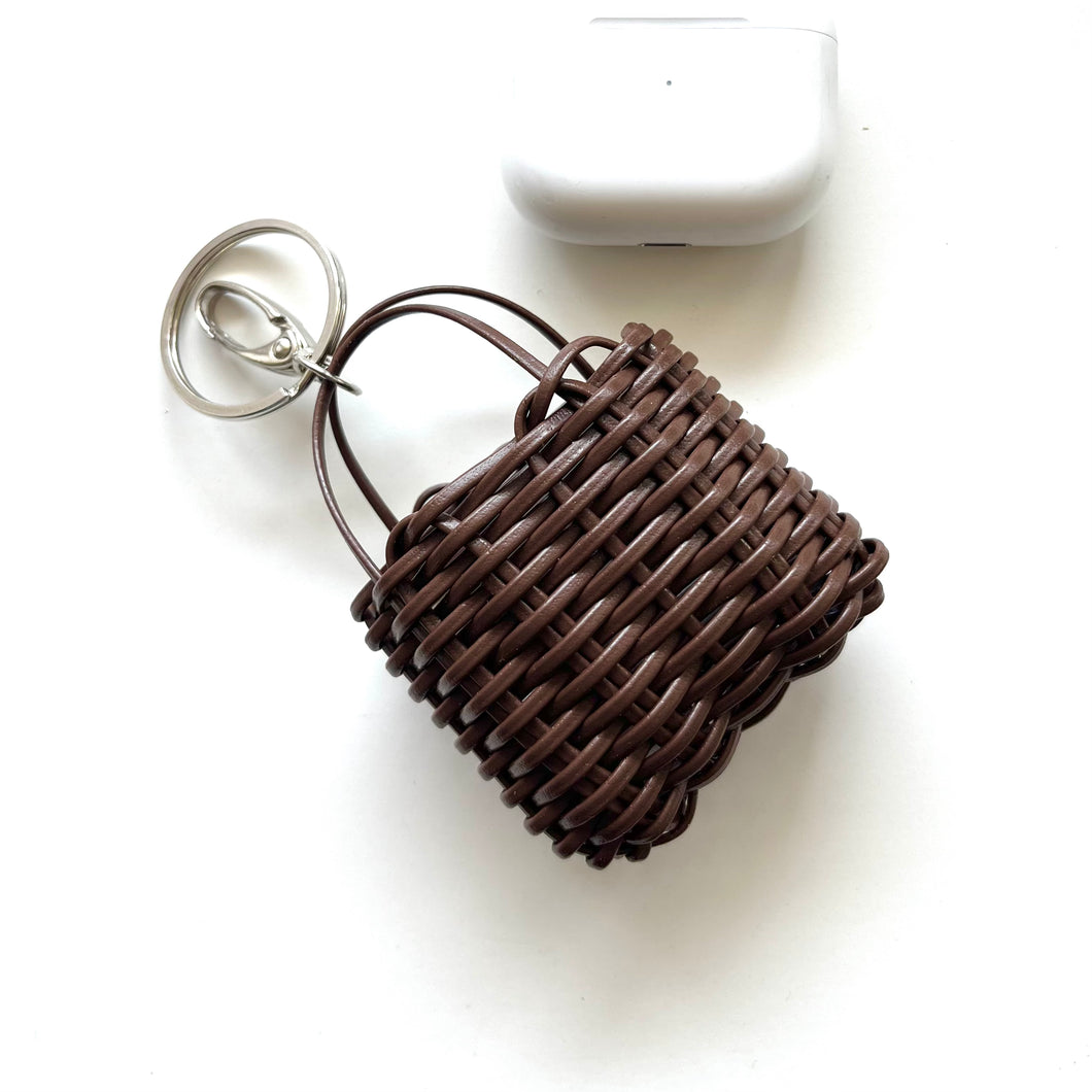 Micro Market Bag, Earbud Case, Chocolate Brown