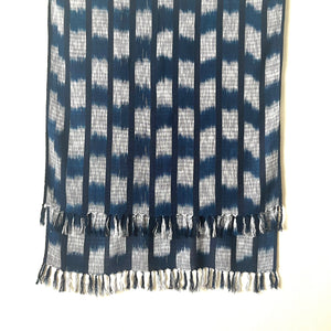 Travel Scarf, Jaspé Squares, Deep Indigo
