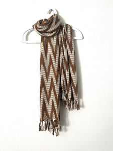 Travel Scarf, Jaspé Chevron, Cinnamon