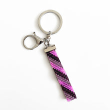 Load image into Gallery viewer, Beaded Key Chain, Plum, Pink &amp; Tuape
