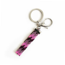 Load image into Gallery viewer, Beaded Key Chain, Plum, Pink &amp; Tuape
