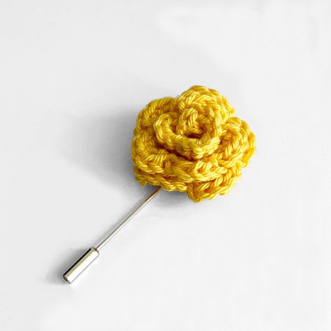 Lapel Bloom with Long Pin, Marigold