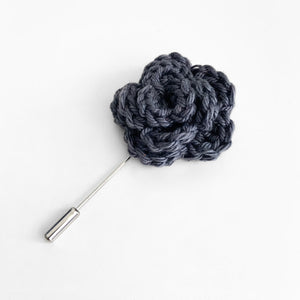 Lapel Bloom with Long Pin, Slate