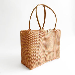 City Market Bag, Nude, Natural Leather Handle