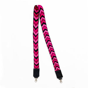 Embroidered Camera Strap, Pink Chevron