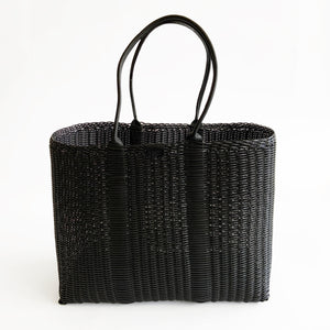 City Market Bag, Black Leather Handle