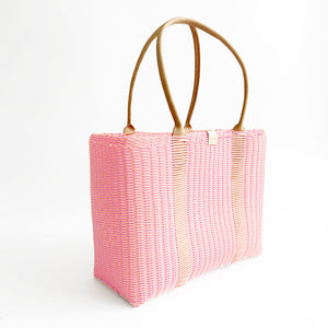 City Market Bag, Pale Pink, Leather Handle