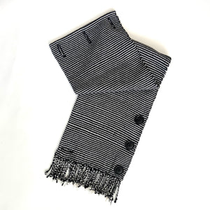 Cowl, Hand-woven, Black & White Stripes