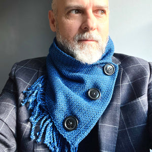 Cowl, Hand-woven, Navy & Royal Blue
