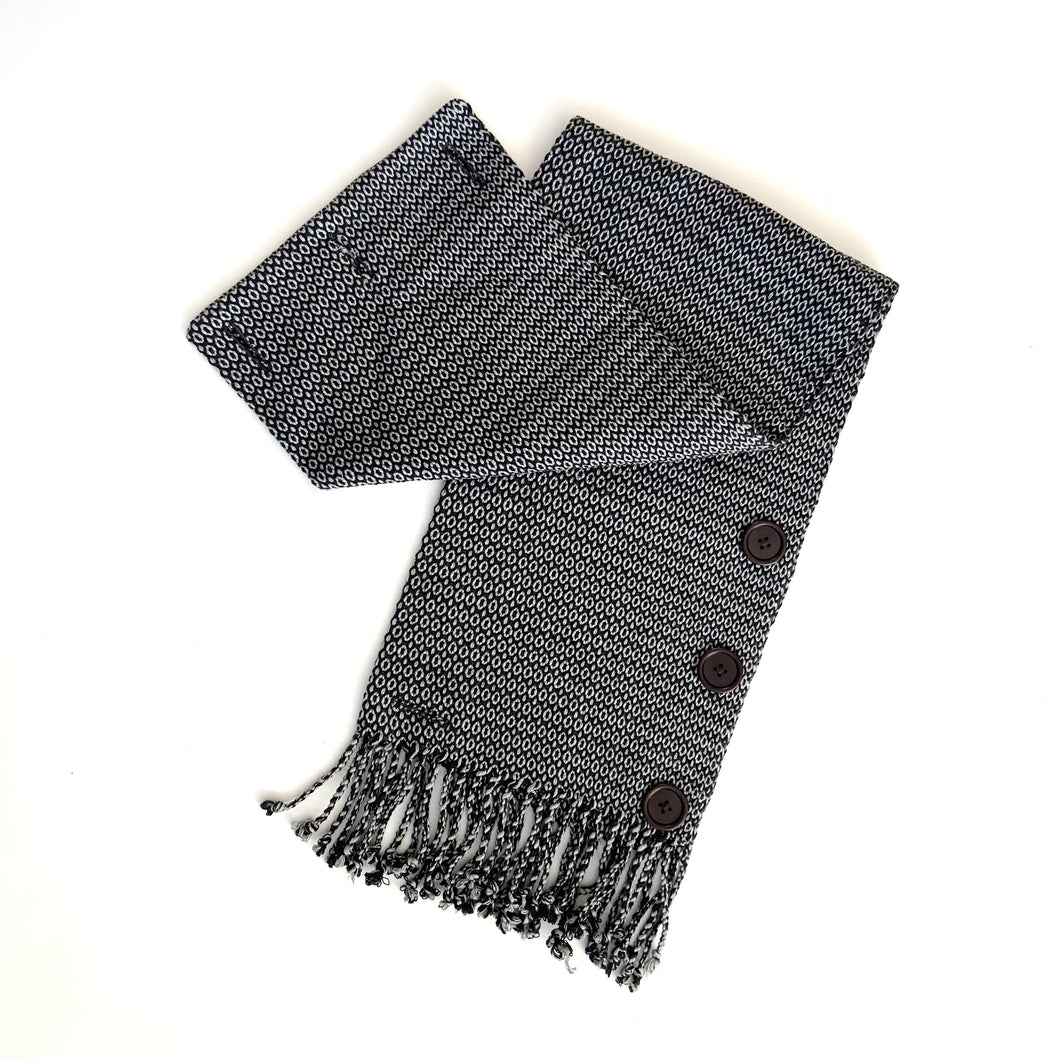 Cowl, Hand-woven, Grey & Charcoal
