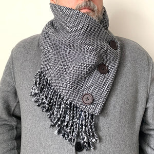 Cowl, Hand-woven, Grey & Charcoal