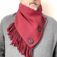 Load image into Gallery viewer, Cowl, Hand-woven, Red &amp; Charcoal
