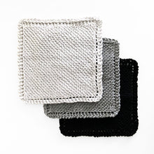 Load image into Gallery viewer, Old School Dishcloth, Set of Three, Black, Grey &amp; White
