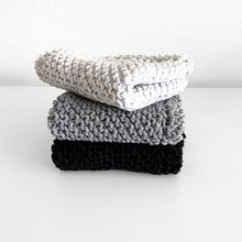Load image into Gallery viewer, Old School Dishcloth, Set of Three, Black, Grey &amp; White
