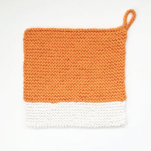 Colour Chip Pot Holder/Dish Cloth, Orange