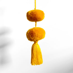 Double Pompom/Tassel, Yellow