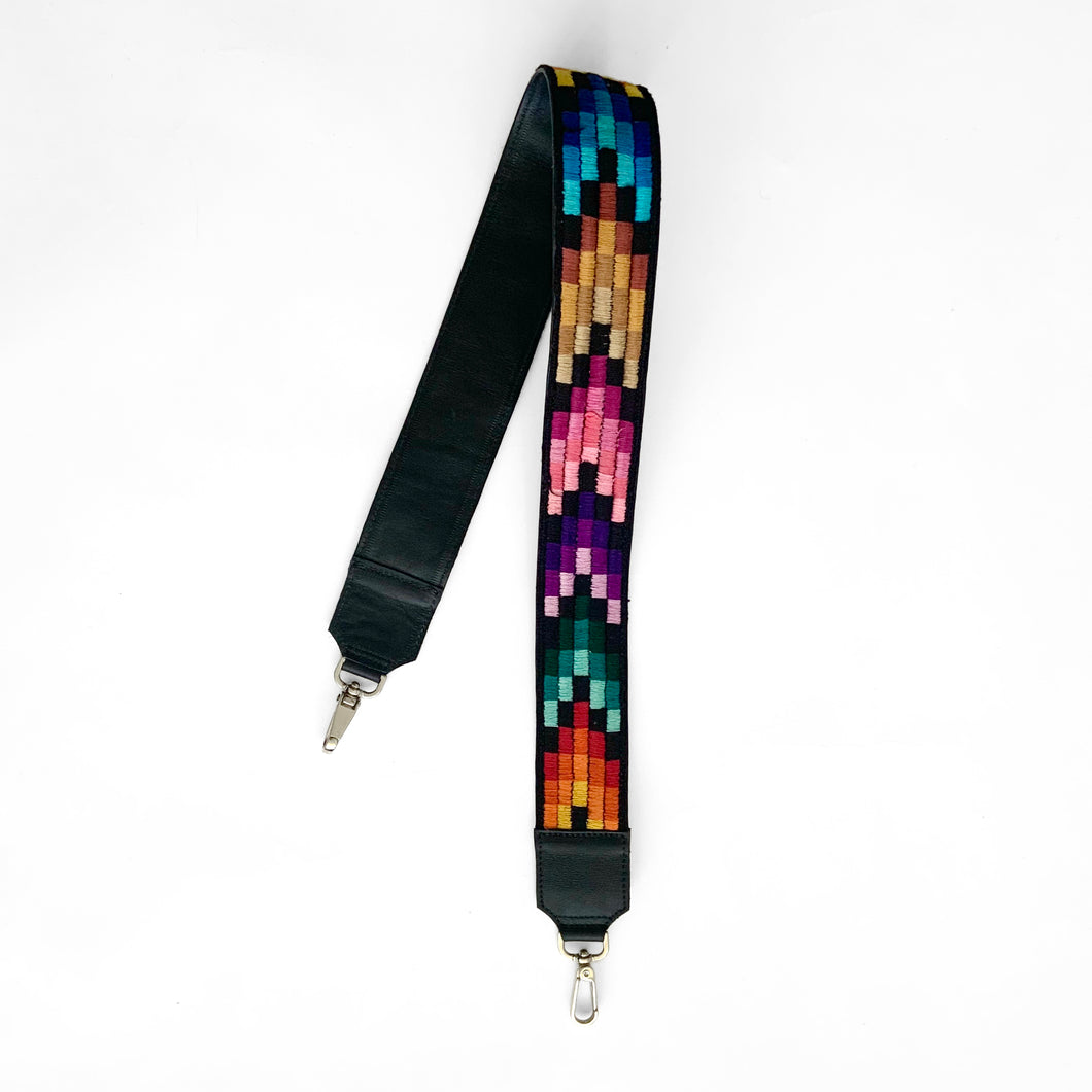 Second-life Bag Strap, Multicoloured Pixels