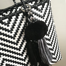Load image into Gallery viewer, Graphic Market Bag, Black Chevron Weave

