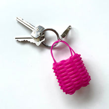 Load image into Gallery viewer, Micro Market Bag Key Chain, Fuchsia
