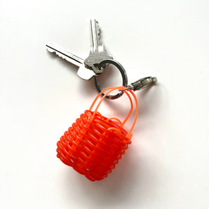 Micro Market Bag Key Chain, Bright Orange