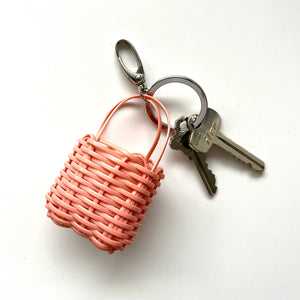 Micro Market Bag Key Chain, Peach