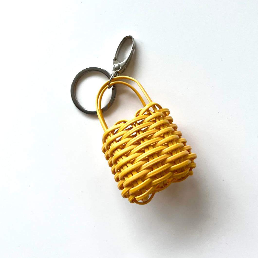 Micro Market Bag Key Chain, Yellow